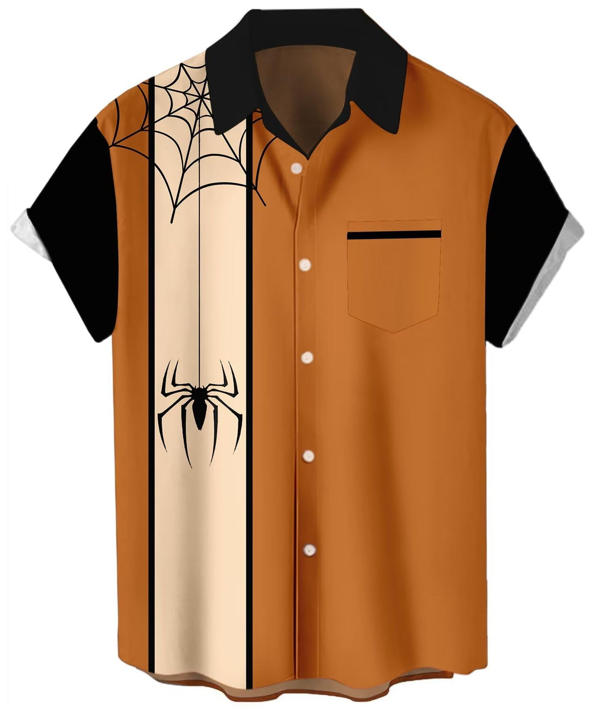 Halloween Shirts Cute Scary Horror Short Sleeve Button Up Shirt