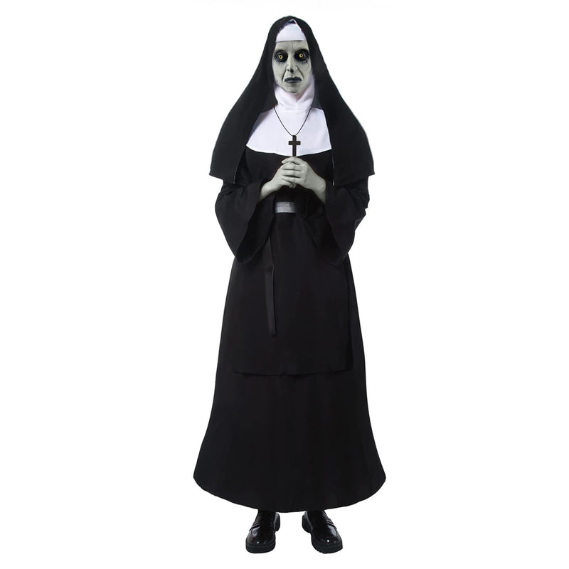 Nun Costume for Women Nun Dress with Scary Nun Mask
