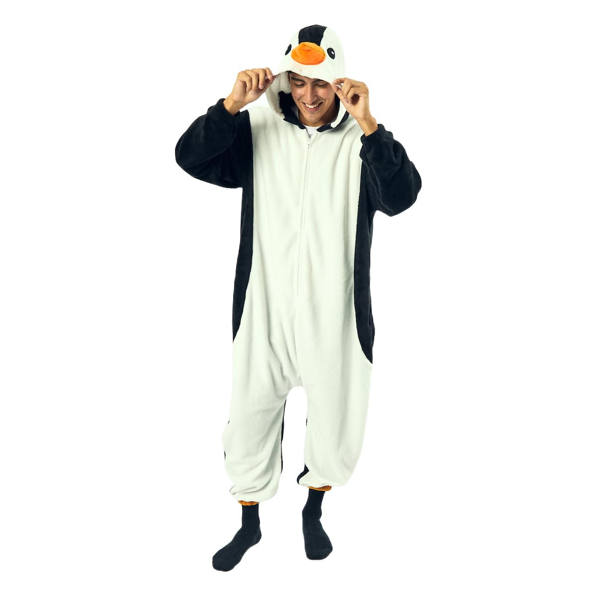 Bioworld Penguin Adult Hooded Kigurumi Union Suit-Small