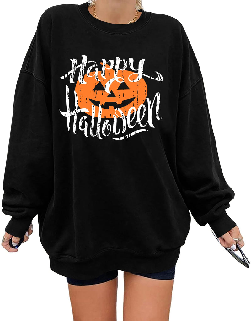 Women’s Pumpkin Sweatshirt – Black2, XXL