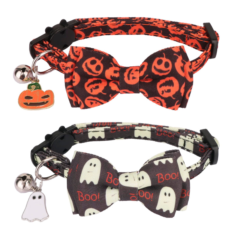 Halloween Cat Collar with Bowtie Bell 2 Pack Halloween