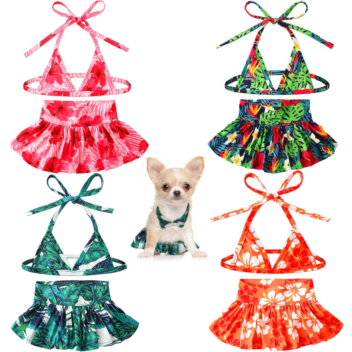 Tropical Dog Bikinis – 4-Pack